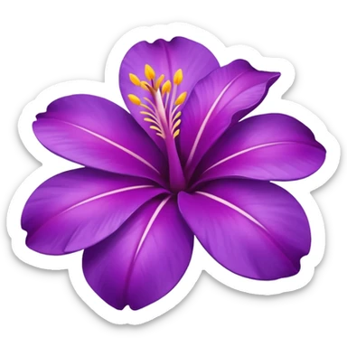 super realistic purple hawaiian flower sticker