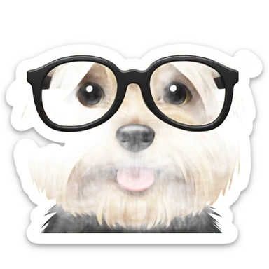 Yorkie with sunglasses  sticker