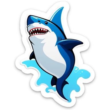 Shark with a top hat sticker