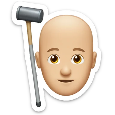 Bald guy with plunger on head sticker