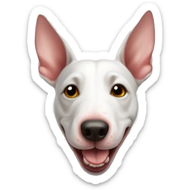 Bull Terrier, happy with heart, on transparent background sticker