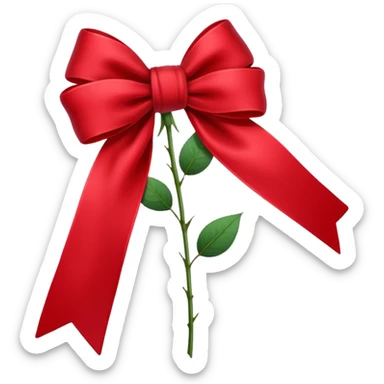 Un lazo rojo y con rosa sticker