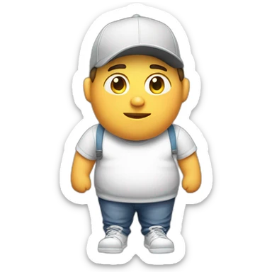fatty young man in cap and loose fit clothing sticker