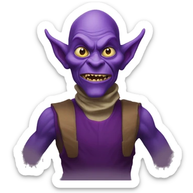 a KEK emoji of a purple goblin sticker
