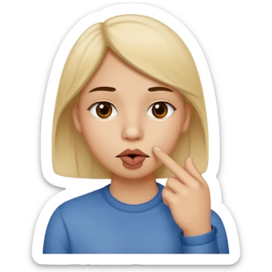 Tête avec le petit doigt dans la bouche sticker