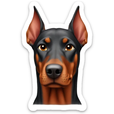 A red and rust Doberman sticker