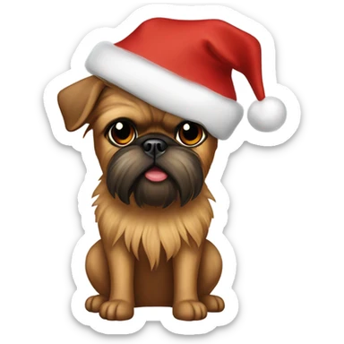 brussels Griffon Christmas hat  sticker