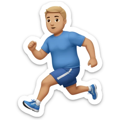 create a stocky man running towards me sticker