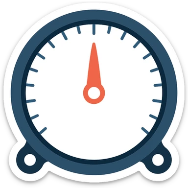 Create a depth meter gauge in emoji style with no numbers. The design should be simple, clear, and a bit dark blue. The background should be transparent. sticker