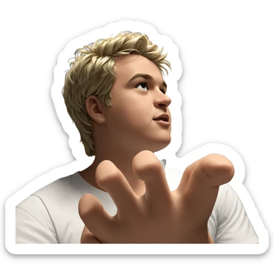 blonde boy in white shirt sticker