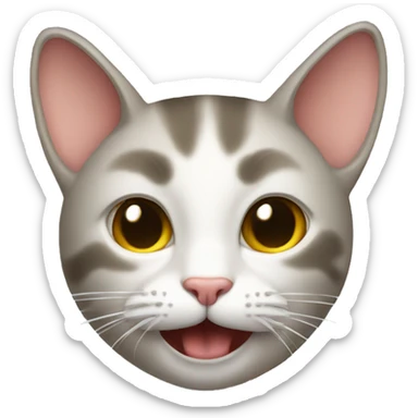 cat eating mouse sticker