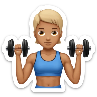 Dumbbell pressure level that a human sticker