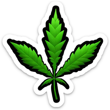 THC warning symbol but majestic and showcasing weed sticker