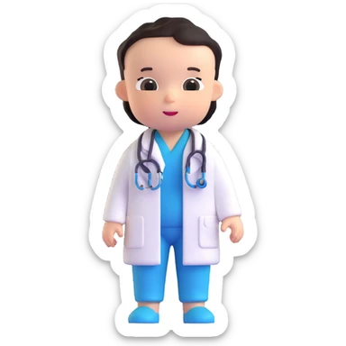 baby dressed as a doctor sticker