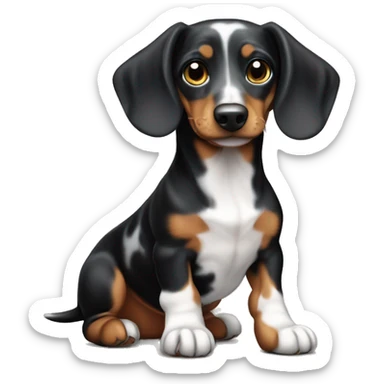 Black Merle mini dachshund  sticker