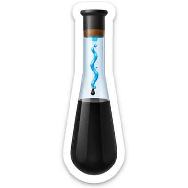 Tubo de ensayo con líquido negro sticker