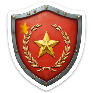 generate a very realistic shield with the USSR flag sticker