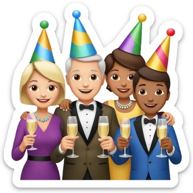 a meetup of middle aged adults sticker