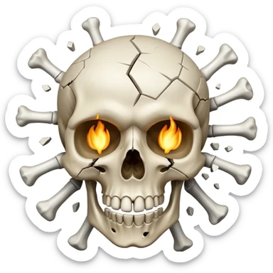 exploding skull head  sticker