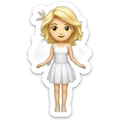 Une fée blonde avec des ailes et wand sticker