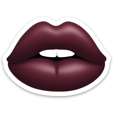 A burgundy-colored lipstick kiss mark. sticker