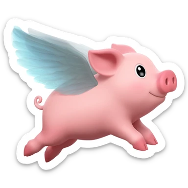 Flying pig sticker