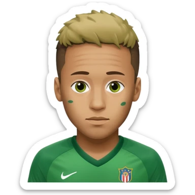 Neymar in green soccer cloth sticker