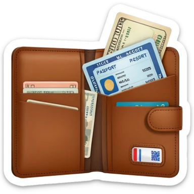 Travel wallet – larger, holds passport and tickets.
 sticker