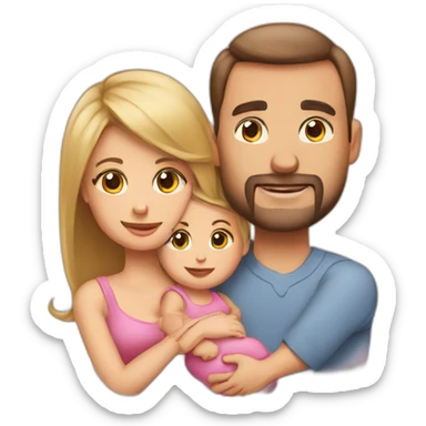 Husband, wife and little daughter infant sticker