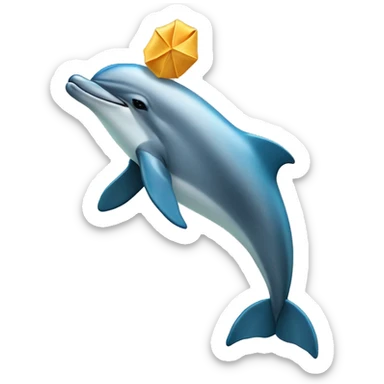 dolphin with fortune cookie sticker