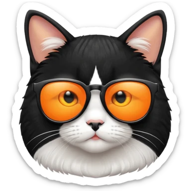 Tuxedo cat wearing sunglasses sticker