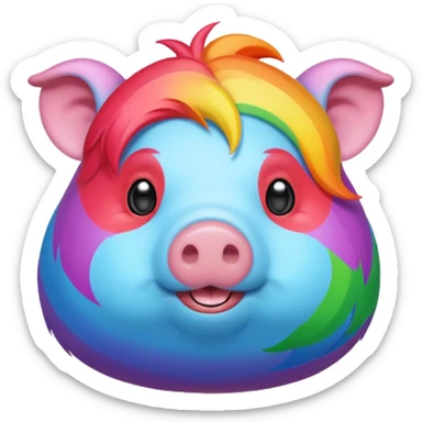 rainbow colored gunea pig sticker