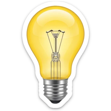 a shiny and powerfull light bulb sticker