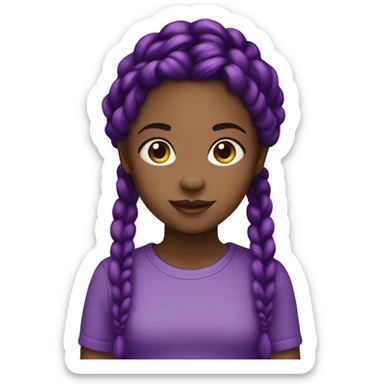 Girl black with braids purple  sticker