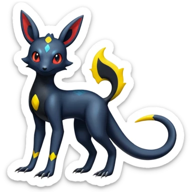 Colorful Dark Shiny Exotic Salandit-Umbreon-Quilava-Fakémon-hybrid-creature (full body)  sticker