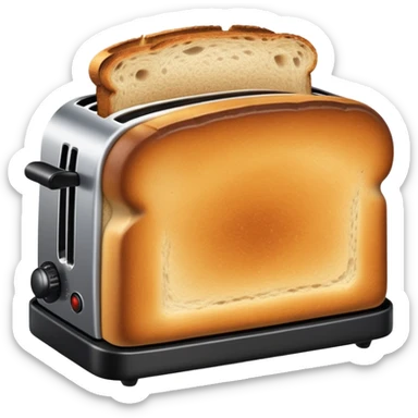 An overly toasted slice of bread, black, with burnt edges and a rough, crispy surface — showing signs of being left in the toaster too long sticker