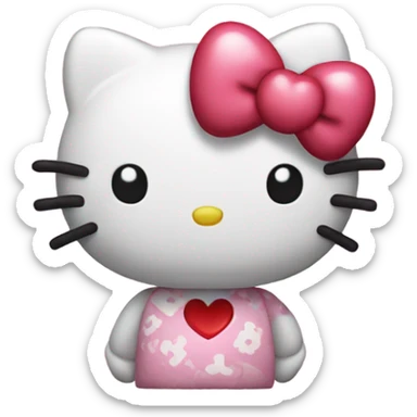 hello kitty with heart sticker