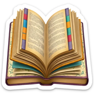 an open book with wallpaper samples. sticker