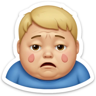 stinky smelly fat boy crying sticker