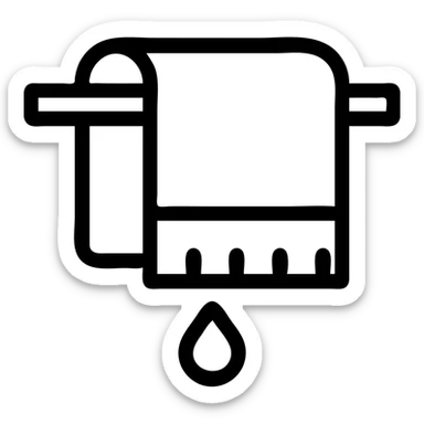 icon on the theme of post yoga towel classes.  sticker