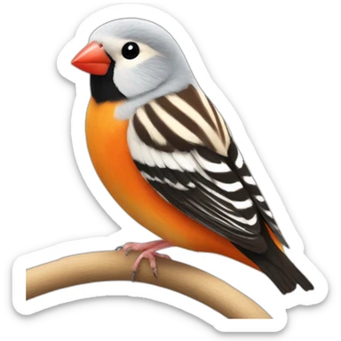 chestnut flanked zebra finch sticker