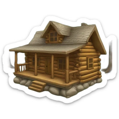 log cabin sticker
