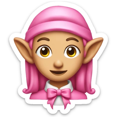 pink elf bar with bow on it sticker