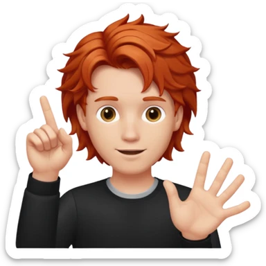 Redhead male twirling hair around finger sticker