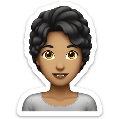 Beautiful tan girl with black hair in her 30s sticker