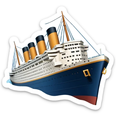 Make the Titanic sinking in the front In splits In the middle sticker