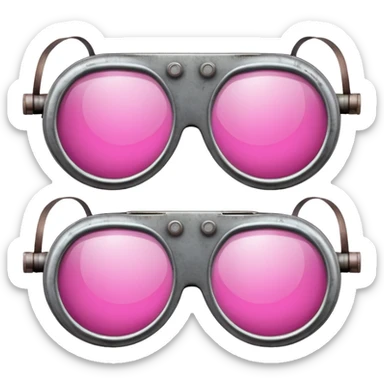 retro style welding glasses with pink lenses, vintage safety eyewear sticker