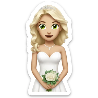 blonde bride with green eyes  sticker
