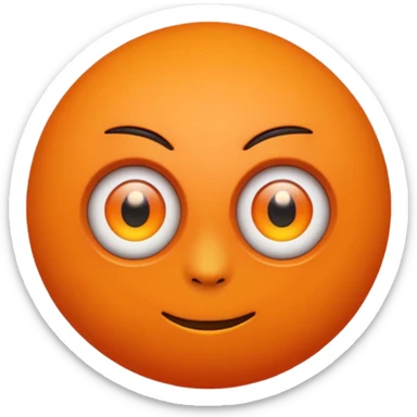 freaky orange with wild eyes sticker