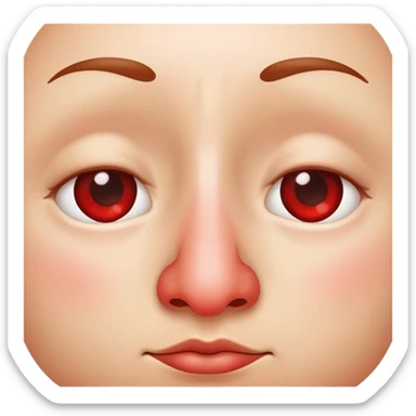 nose with redness under nostrils sticker